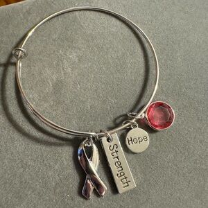 Breast cancer awareness, strength hope bracelet